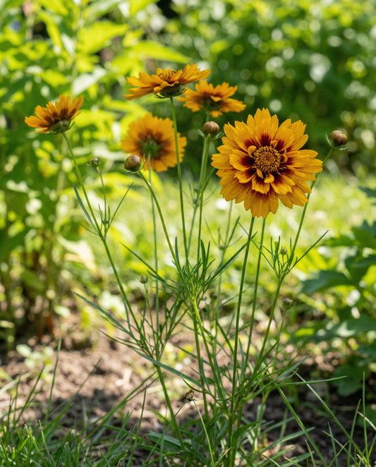 Tall Mixed Double Butter Daisy (Coreopsis tinctoria) – ekologisk ettårig blandning frön från SeedsChoice