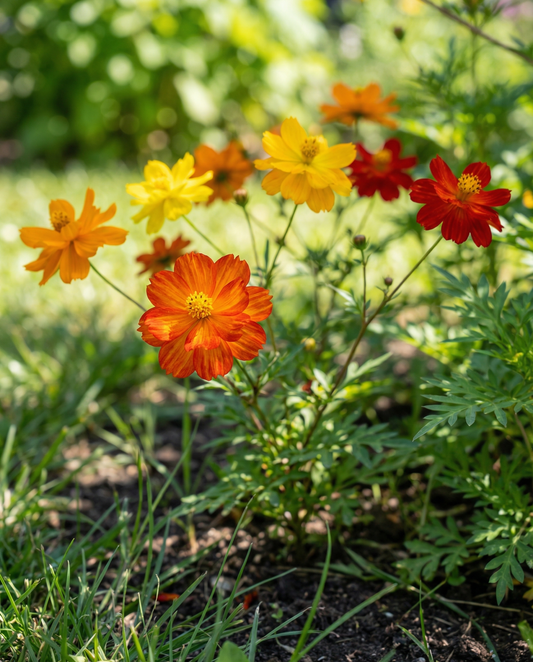 Bright Lights (Cosmos sulphureus) – ekologiska frön av ettårig blandning från SeedsChoice