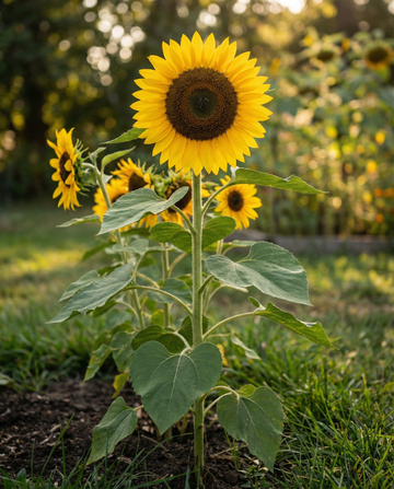 Solros Single Giant (Helianthus annuus) – ekologiska ettåriga blomsterfrön från SeedsChoice