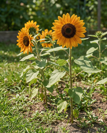 Solros Nakdi F1 Pollen Free (Helianthus annuus) – ekologiska ettåriga blomsterfrön från SeedsChoice