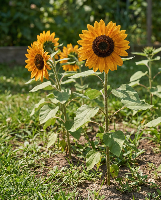 Solros Nakdi F1 Pollen Free (Helianthus annuus) – ekologiska ettåriga blomsterfrön från SeedsChoice