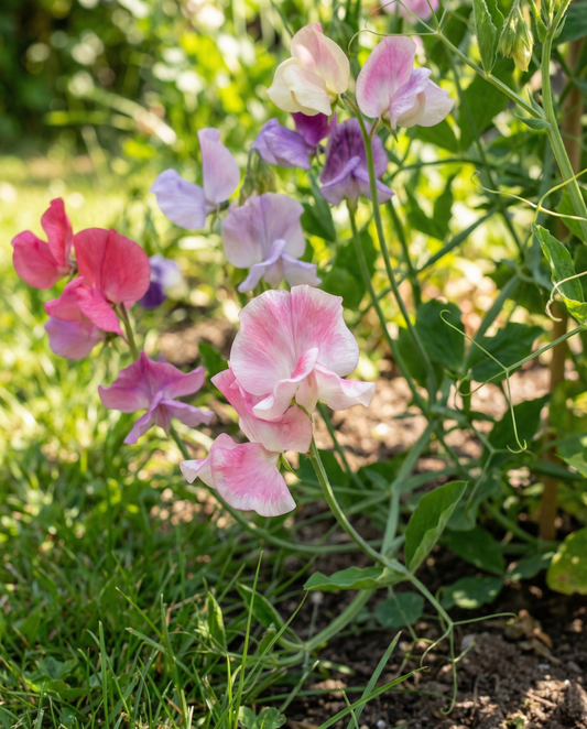 Luktärt Spencer Mixed (Lathyrus odoratus) – ekologiska ettåriga blomsterfrön från SeedsChoice