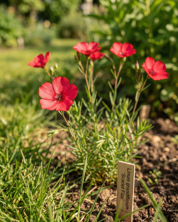Scharlakanslin (Linum grandiflorum) – ekologiska frön för ettåriga blommor från SeedsChoice
