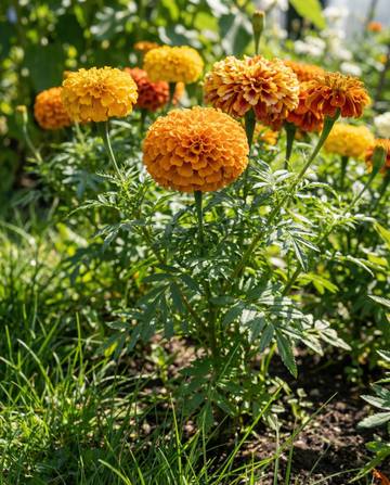 Afrikansk studentblomma Sunset Giants Mixed (Tagetes erecta) – ekologiska frön för ettåriga blommor från SeedsChoice