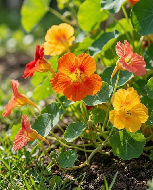 Krasse Climber Mixed Colors (Tropaeolum majus) – ekologiska ettåriga klätterfrön från SeedsChoice