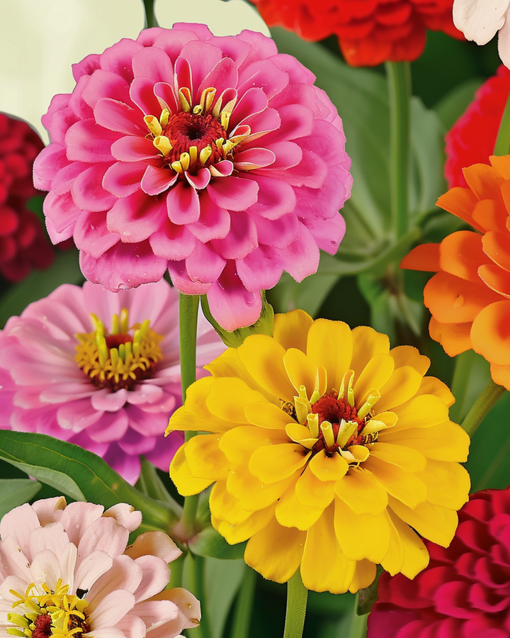Fröer av Dahlia Flowered Mix (Zinnia elegans) – ekologisk ettårig blomma