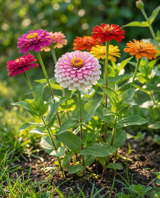 Dahlia Flowered Mix (Zinnia elegans) – ekologiska ettåriga blomsterfrön från SeedsChoice