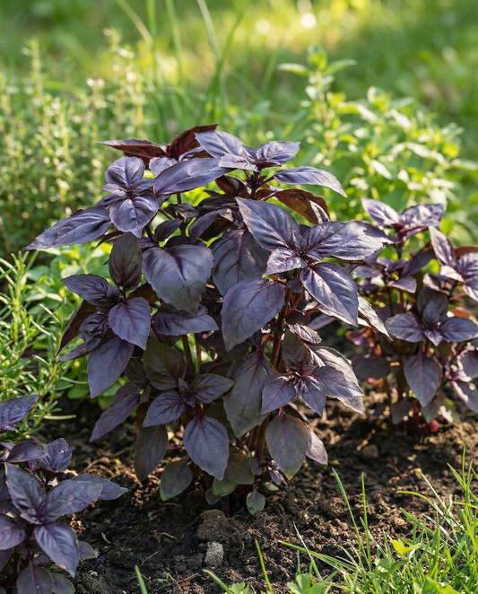 Basilika Red Rubin (Ocimum basilicum) – ekologiska frön för ettårig ört från SeedsChoice