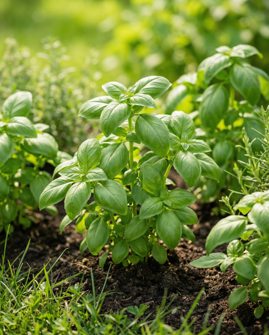 Basilika Italiano Classico (Ocimum basilicum) – ekologiska ettåriga frön från SeedsChoice