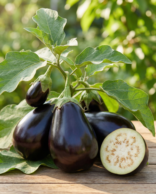 Aubergine Black Beauty (Solanum melongena) – ekologiska ettåriga grönsaksfrön från SeedsChoice