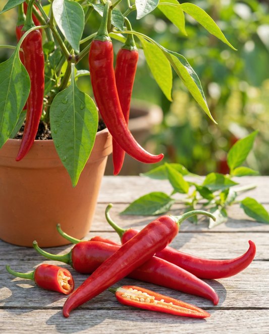 Cayennepeppar Long Slim (Capsicum annuum) – ekologiska ettåriga grönsaksfrön från SeedsChoice