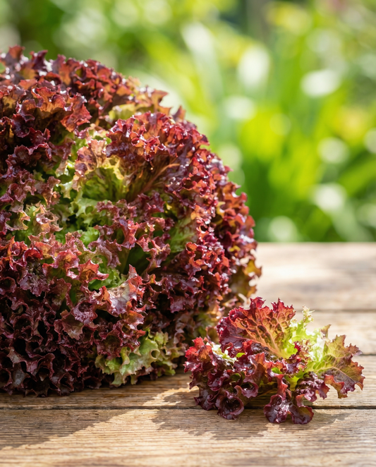 Krullsallat Lollo Rossa (Lactuca sativa) – ekologiska frön till ettårig grönsak från SeedsChoice