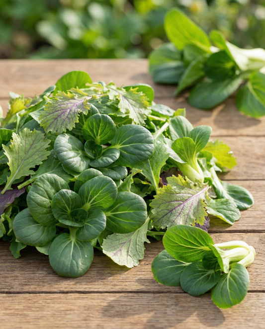 Mesclun (Brassica juncea) – ekologiska ettåriga blandfröer från SeedsChoice