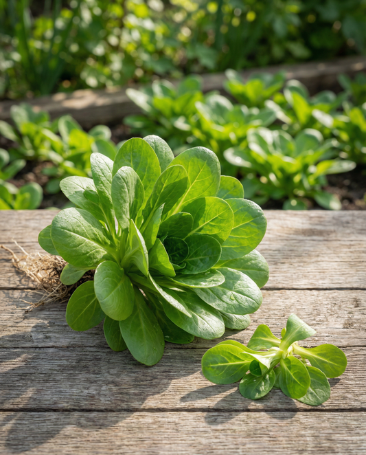 Fältsallad Vit (Valerianella locusta) – ekologiska ettåriga grönsaksfrön från SeedsChoice