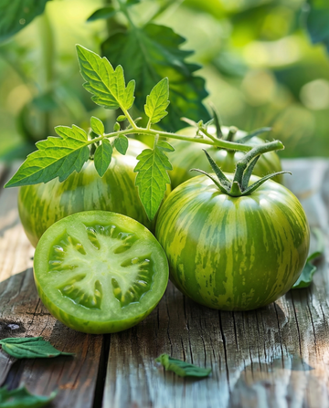 Tomat Green Zebra (Solanum lycopersicum) – ekologiska ettåriga grönsaksfrön från SeedsChoice