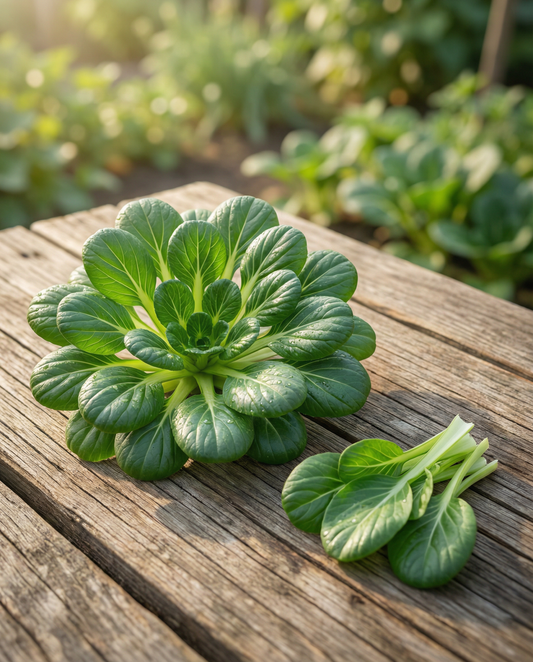 Tatsoi Pak Choi (Brassica rapa) – ekologiska ettåriga grönsaksfrön från SeedsChoice
