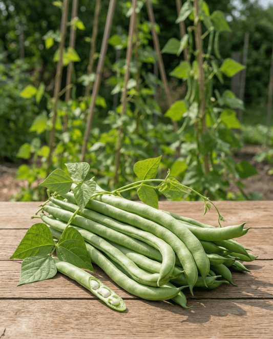 Störböna Neckarkönigin gröna baljor (Phaseolus vulgaris) – ekologiska ettåriga grönsaksfrön från SeedsChoice