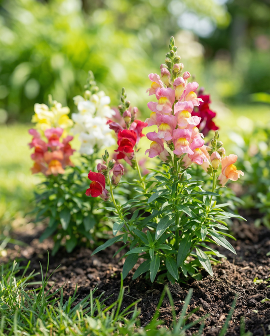 Lejonmun Tom Thumb Mixed (Antirrhinum majus) – frön för ettårig blandning från SeedsChoice
