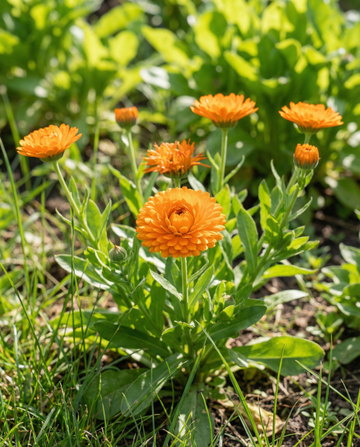 Ringblomma Balls Orange Double (Calendula officinalis) – ettåriga blomsterfrön från SeedsChoice