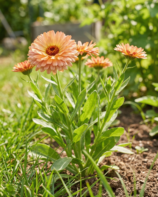 Marigold Touch Of Red Buff (Calendula officinalis) – ettåriga blomsterfrön från SeedsChoice