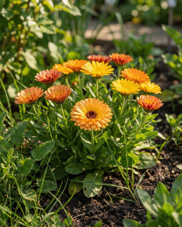 Ringblomma Fiesta Gitana Mix (Calendula officinalis) – ettåriga blomsterfrön från SeedsChoice
