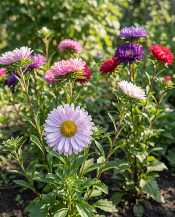 Aster Mixed Colours (Callistephus chinensis) – frön ettårig blandning från SeedsChoice