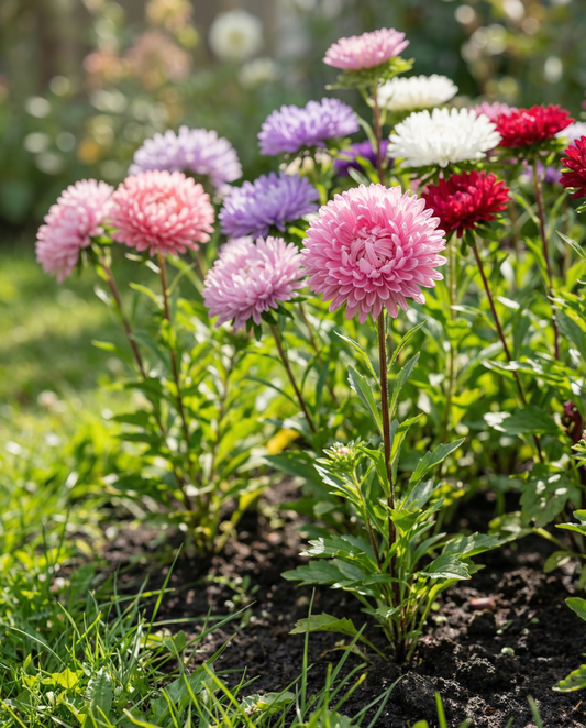 Aster Princess Mixed Colors (Callistephus chinensis) – ettårig blandning frön från SeedsChoice