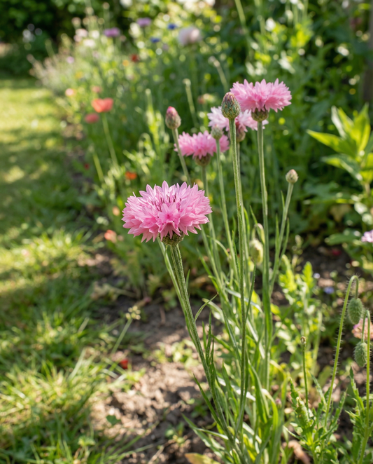 Blåklint Pink Ball (Centaurea cyanus) – frön till ettårig blomma från SeedsChoice