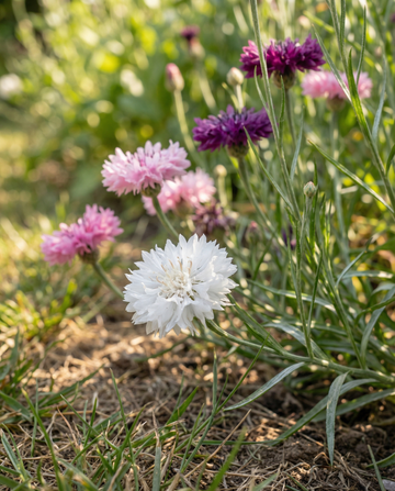 Blåklint Double Flowering Mix (Centaurea cyanus) – ettåriga blomsterfrön från SeedsChoice