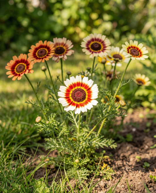 Blandad (Chrysanthemum carinatum) – ettåriga blomsterfrön från SeedsChoice