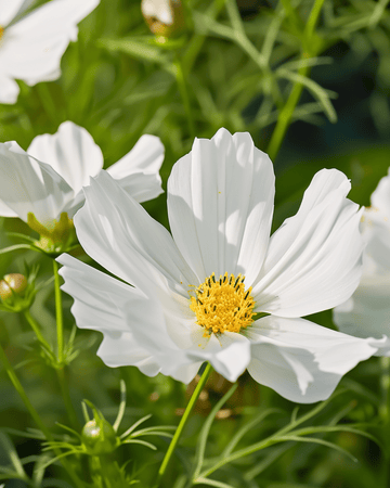 Hummingbird White-frön (Cosmos bipinnatus) – ettårig blomma