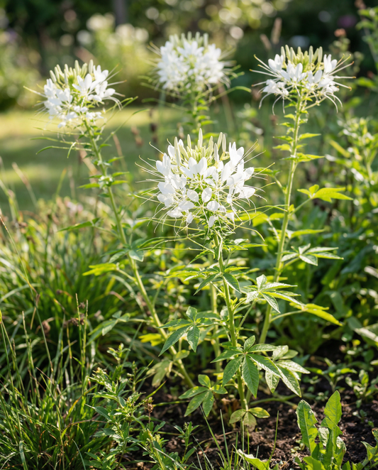Spindelblomma White Queen (Cleome hassleriana) – ettåriga blomfrön från SeedsChoice