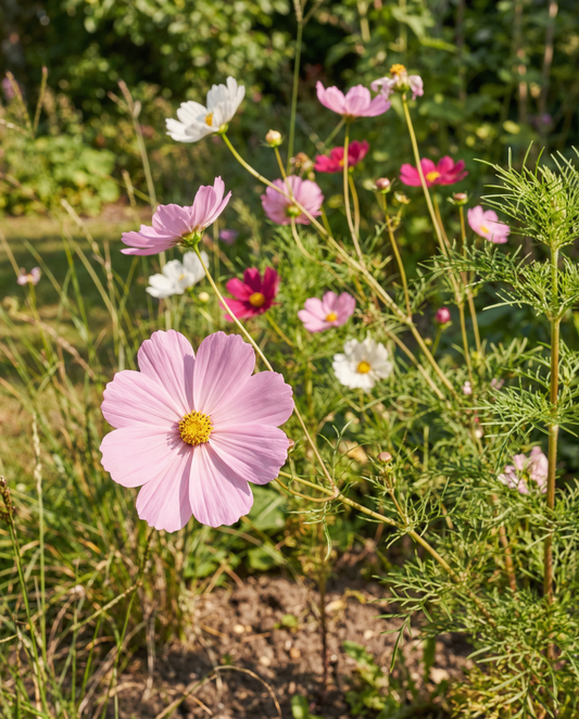 Sensation Mixed (Cosmos bipinnatus) – frön för ettårig blandning från SeedsChoice