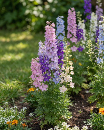 Riddarsporre Mixed Dwarf (Delphinium ajacis) – ettårig blandning frön från SeedsChoice
