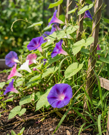Blandade färger klättrande blomranka (Ipomoea purpurea) – ettåriga klätterväxtfrön från SeedsChoice