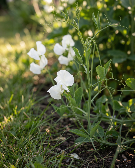 Luktärt Royal Family White (Lathyrus odoratus) – frön till ettårig blomma från SeedsChoice