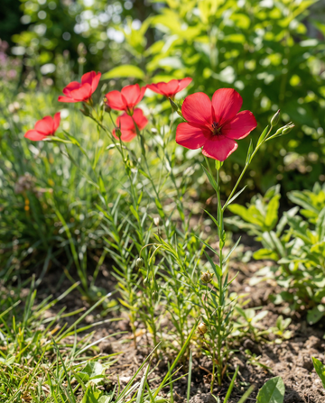 Scharlakanslin (Linum grandiflorum) – ettåriga blomfrön från SeedsChoice