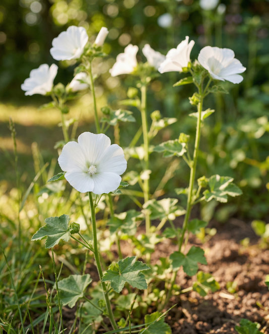 White Queen (Malope trifida) – ettåriga blomsterfrön från SeedsChoice