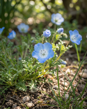 Baby Blue Eyes Sky (Nemophila menziesii) – ettåriga frön från SeedsChoice