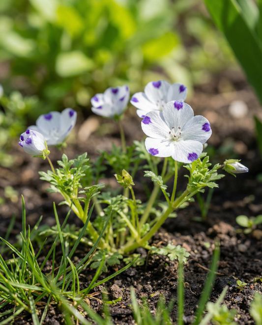 Baby Blue Eyes (Nemophila maculata) – ettåriga blomsterfrön från SeedsChoice