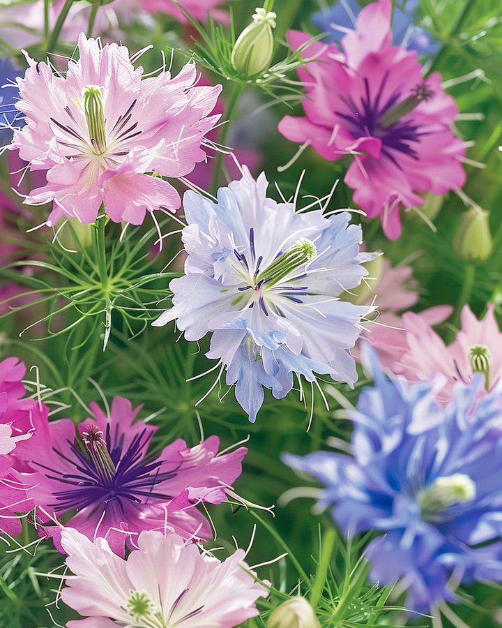 Frön till Love In The Mist Persian Jewels (Nigella damascena) – ettårig blandning