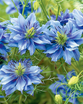 Frön Love In The Mist Miss Jekyll Blue Nigella damascena ettårig blomma