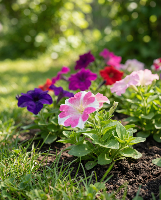Dwarf Mixed (Petunia hybrida) – frön i ettårig blandning från SeedsChoice