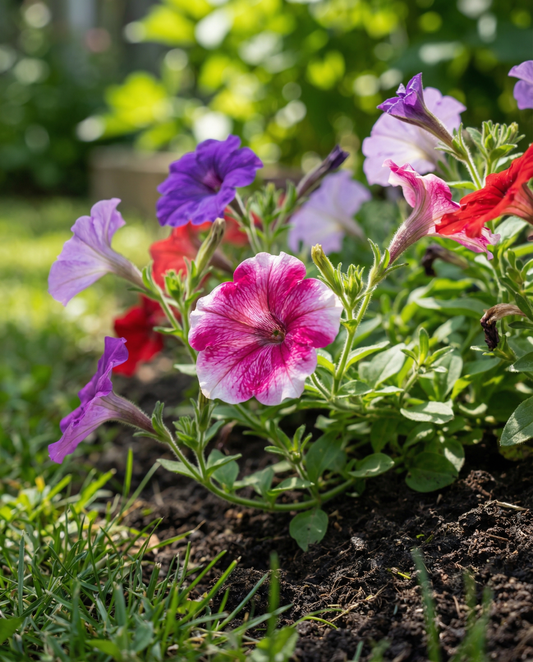 Blandade färger (Petunia pendula) – frön för ettårig blandning från SeedsChoice