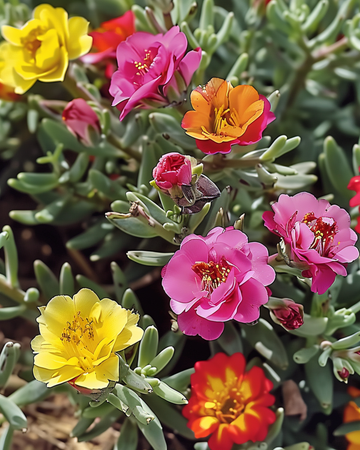 Double Mixed-frön (Portulaca grandiflora) – ettårig blomma
