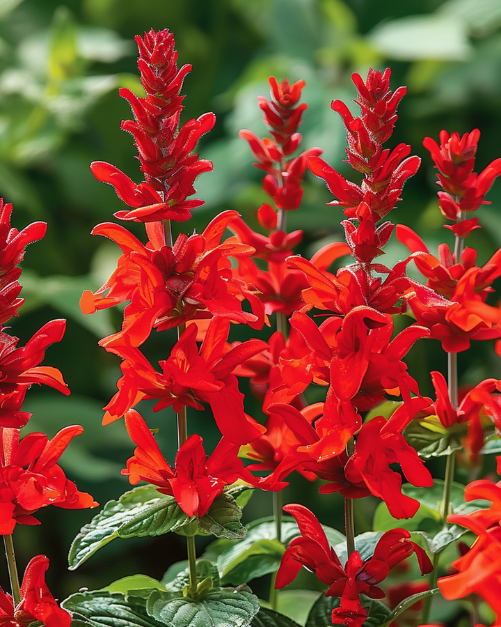 St. John's Fire-frön (Salvia splendens) – ettårig blomma