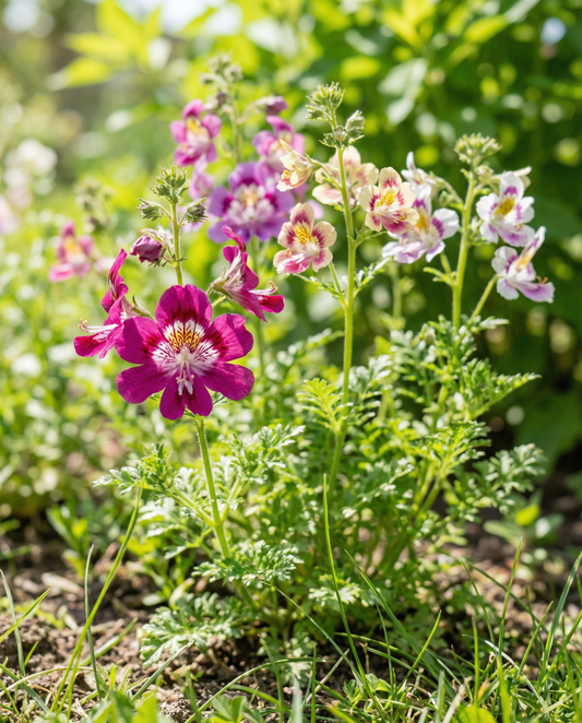 Fattigmansorchidé (Schizanthus wisetonensis) – ettåriga fröer från SeedsChoice