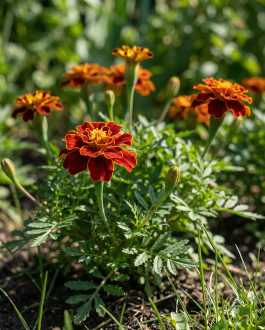 Fransk tagetes Carmen (Tagetes patula) – frön för ettåriga blommor från SeedsChoice