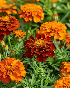 Franska ringblommor frön Carmen Tagetes Patula ettårig blommasort