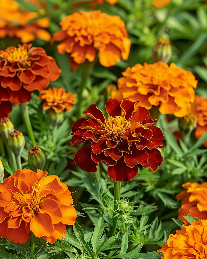 Fransk tagetes Carmen frön (Tagetes patula) – ettårig blomma